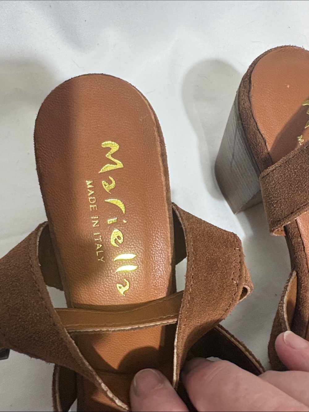 Women’s Brown Suede Cross-Strap Sandals with Ankle Buckle - Picture 3 of 11